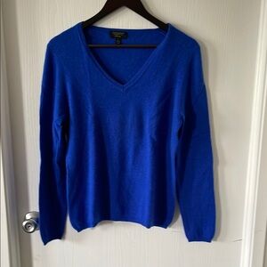 Cashmere by Charter Club Ladies Blue V-Neck Women's Sweater